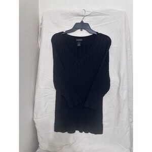 Classic, layering, Lane Bryant Black Ribbed-Knit V-Neck 3/4 Sleeve, Plus 18/20